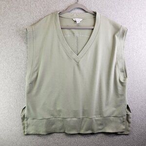 Athleta Sage Green V-Neck Sleeveless Sweatshirt Vest